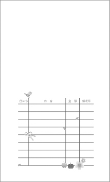 Sea Nuts Club 発表会 プログラム制作 ピアノ 月謝袋 裏面りんご 印刷カラー黒 封筒白